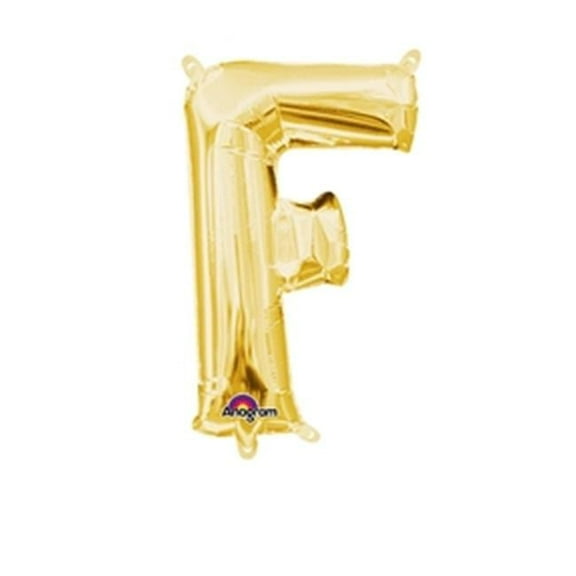 Anagram 78467 16 in. Letter F Gold Supershape Foil Balloon