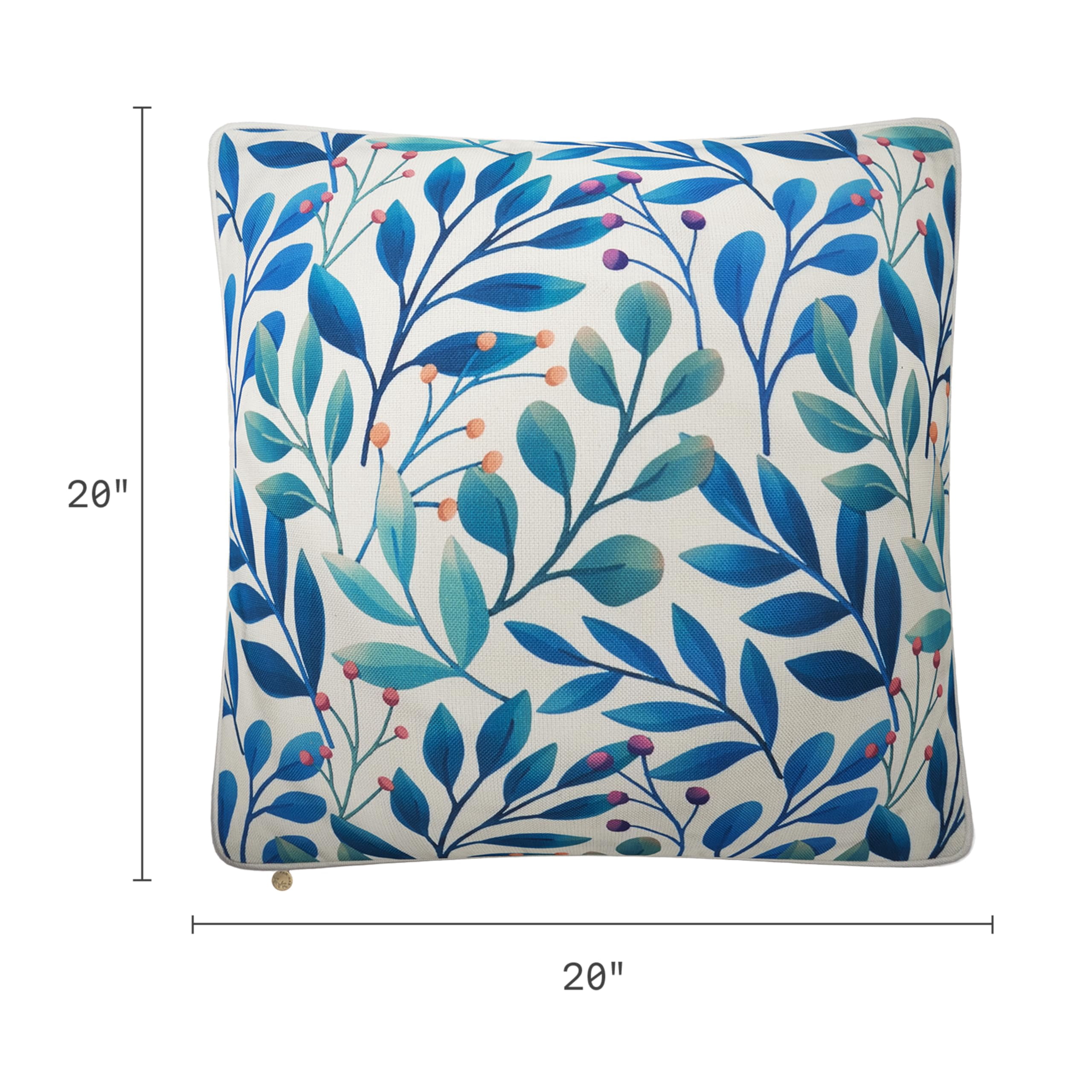 Fab Habitat Indoor/Outdoor Throw Pillow Made from Recycled Polyester Yarn - Double Sided, Stain Resistant, Machine Washable - Patio, Porch, Living Room - Rainforest - White Multi Floral (20" x 20")