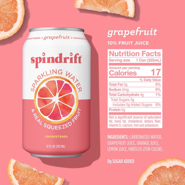 Spindrift Grapefruit Sparkling Water, 12 fl oz, 8 Pack Cans photo 2