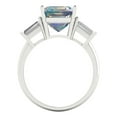 thumbnail image 4 of 3ct asscher cut blue moissanite 14k white gold 3 stone Bridal Wedding Engagement Promise Anniversary Ring for Women size 11, 4 of 7