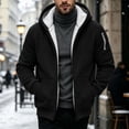 thumbnail image 6 of Xcmzpl Men's Zip up Hoodie Heavyweight Winter Sweatshirt Fleece Sherpa Lined Warm Jacket Solid Outerwear with Pocket, 6 of 10