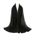 thumbnail image 2 of CXHEGBEJ Soft Chiffon Rhinestone Shawl Wrap For Women Spring Summer Fall Long Headscarf Shawl Muslim Hijab Poncho Casual Cape Top Scarf Black, 2 of 8