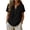 BPQ46-Black, variant on Linen Shirts For Women - Split V Neck Short Sleeve Loose Fit Cotton Tops Linen Button Down Summer Casual Dressy Blouse Khaki L