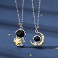 thumbnail image 3 of Collar de plata 925 Parejas Collares a juego Colgantes de astronauta 2 PCS Promesa, 3 of 5