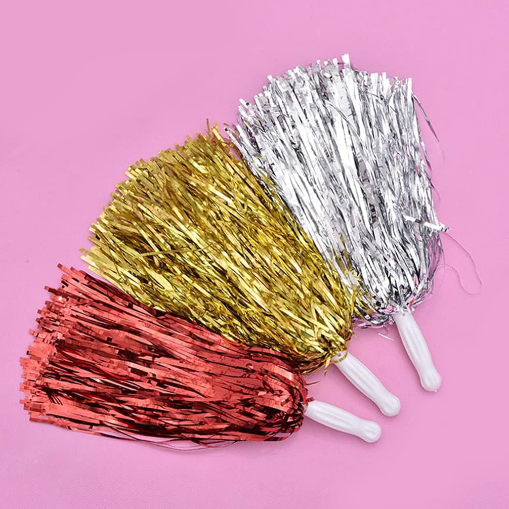 LINLIN 5 Pairs Cheerleading Pom Poms Hand Flowers Cheerleader Pompoms Cheering Hand Flowers for Sports Meeting Cheers Ball Game Dance Fancy Dress Night Party Assorted Color
