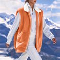 thumbnail image 3 of FAIWAD Fleece Vest Women Full Zip Sleeveless Fuzzy Sherpa Outerwear Winter Warm Fuzzy Outerwear Outdoor Daily Casual Outfits, 3 of 8
