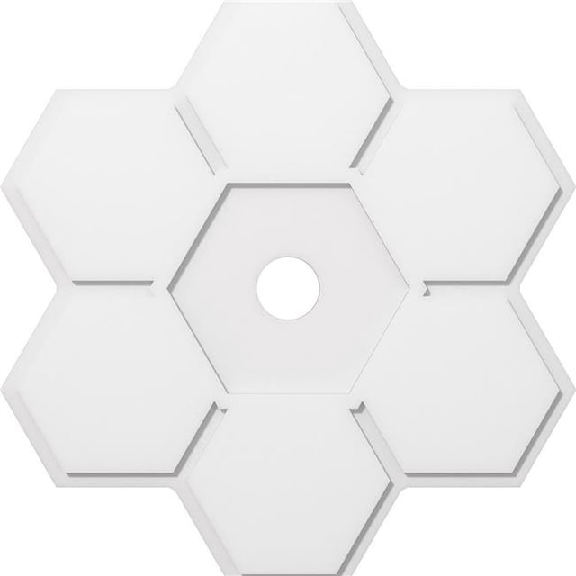 Ekena Millwork CMP38DY-04000 38 in. OD x 4 in. ID Square Daisy Architectural Grade PVC Contemporary Ceiling Medallion