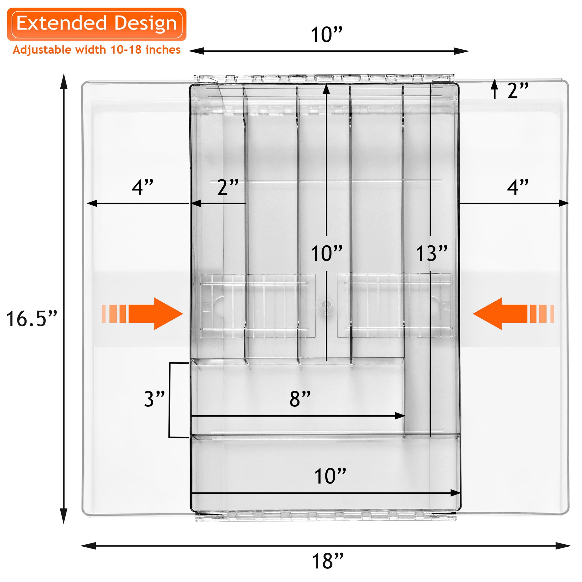 Sorbus Clear Expandable Silverware Drawer Organizer, Adjustable Cutlery Tray