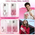 thumbnail image 3 of for Samsung A42 5g Case Clear Glitter Sparkle Aesthetic Samsung Galaxy A42 5g Phone Case Silicone TPU Soft Flower Transparent Shockproof Cover Purple Slim (Pink), 3 of 7