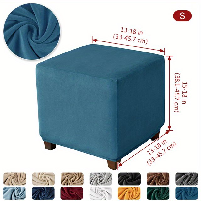 CNKOO 1 Pce Housse de Tabouret Carrée en Velours Élastique Tout Inclus Housse de Tabouret de Rangement ZZZ
