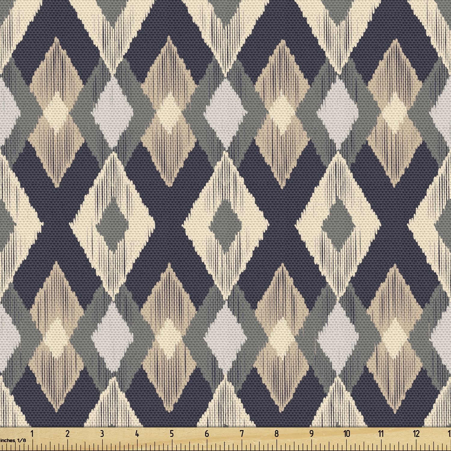 Boho Fabric by the Yard, Ikat Inspired Vertically Arranged Print