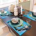 thumbnail image 6 of Placemats Set of 4 / 6, Elephant Trunk Couple Flowers Placemats for Dining Table Indoor/Outdoors Heat Resistant Washable Placemats 18" x 12", 6 of 8