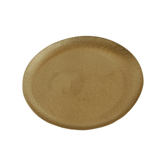 De Kulture Works Pure Brass Antique Hand Etched Decorative Tray Centerpiece, 7 inches Diameter