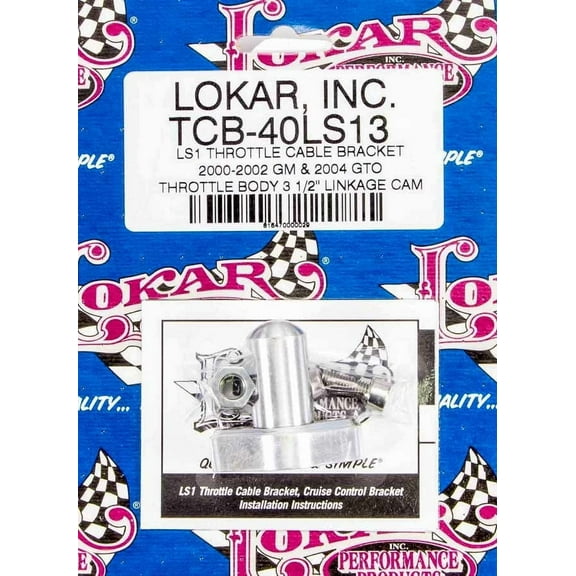 Lokar TCB-40LS13 Throttle Cable Bracket - Manifold Mount - Aluminum - Natural - 3-1/2 in Linkage Cam