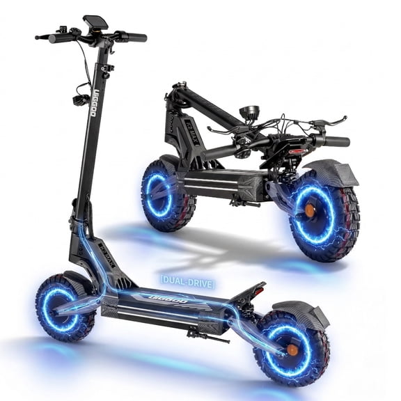 UIGGOO K2 MAX Off-Road Electric Scooter for Adults, Peak 4000W Dual Motor, Up to 45 MPH Speed & 42 Miles Range, 11" Tubeless Tires, 330 lbs Heavy Duty Fast E-Scooter, UL2272 Certified
