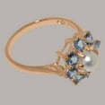 thumbnail image 3 of LBG British Made 14k Rose Gold Cultured Pearl & Tanzanite Womens Anniversary Ring - 33 size options - Size 5.5, 3 of 5