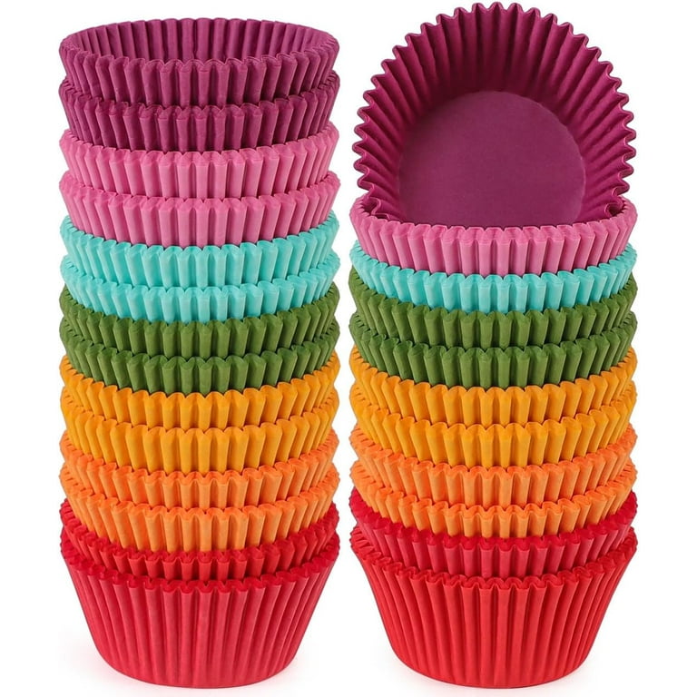 Bright Rainbow Jumbo Cupcake Liners Extra Large Muffin Baking Cups 350