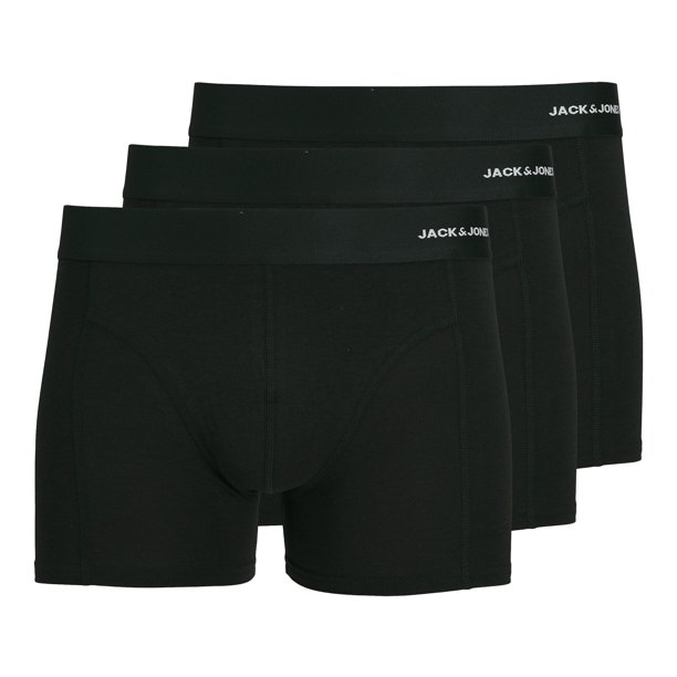 JACK&JONES Bóxers para hombre, paquete de 3 - JACBASIC BAMBOO TRUNKS, mezcla de viscosa y algodón Negro M (Medium)