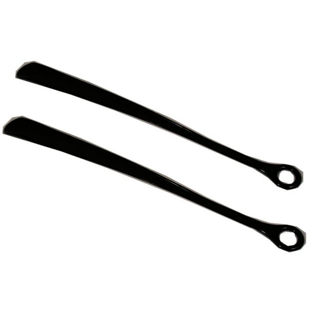 Lot of 2 Extra Long Shoe Horn 18.5" Extended Arm Black Plastic With Big