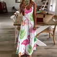 thumbnail image 3 of Flamingo Pattern Sleeveless Dress for Women Clothing Female Women's Summer Skirt, 3 of 7