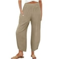 thumbnail image 2 of Abomasnow Womens Wide Leg Palazzo Capri Pants 2025 Summer Casual Loose High Waisted Lounge Flowy Cropped Beach Work Trousers, 2 of 9