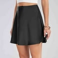 thumbnail image 6 of Annhoo Women's Satin Skirts Low Waisted Drawstring Casual Formal A Line Short Skirt Summer Vacation Skirt, 6 of 8