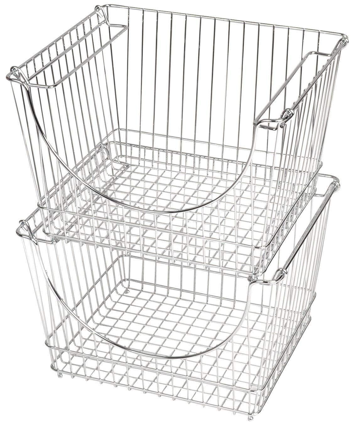 Large Stacking Baskets Organizer with Handle