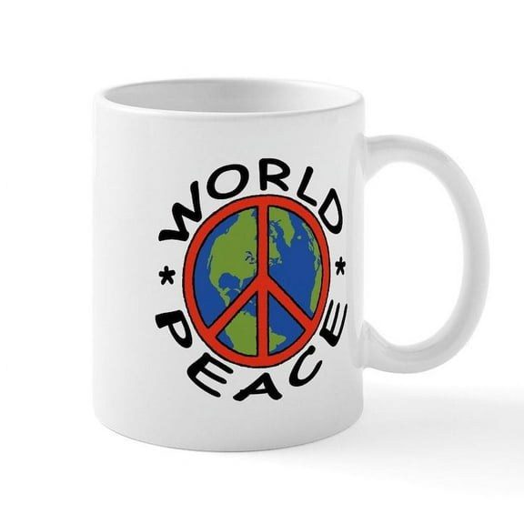 CafePress - World Peace Mug - 11 oz Ceramic Mug - Novelty Coffee Tea Cup
