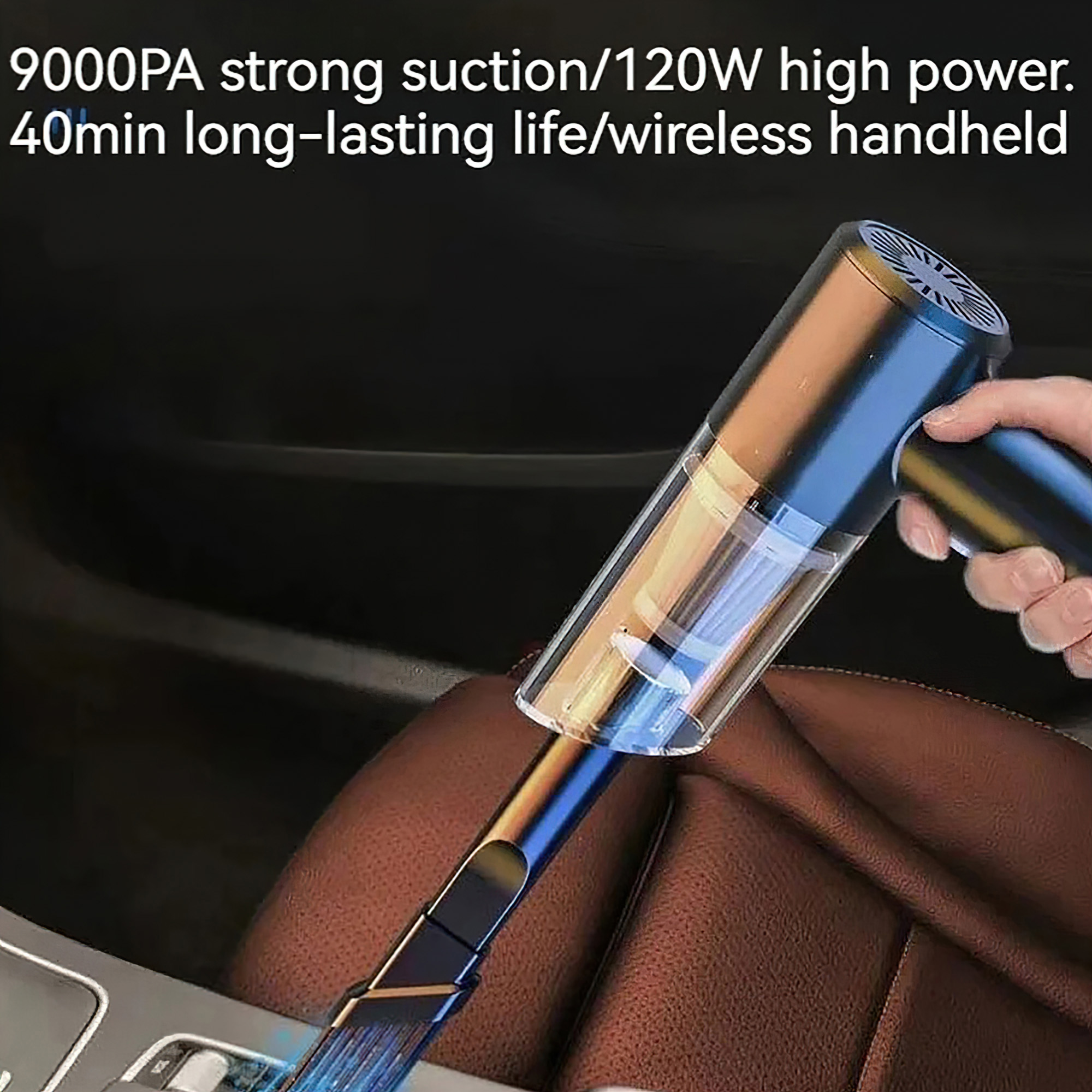 High Power Vacuum Cleaner, Mini Cordless, 2000PA Strong Suction, Rechargeable Portable Dust Collector, for Cars, Keyboard Gaps