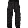thumbnail image 4 of FEN AI Cargo Pants for Men Black Cotton Pants Casual Travel Hiking Trousers Heavy Duty Workwear with 10 Pockets (No Belt), 4 of 10