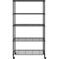 thumbnail image 4 of Tcbosik 5-Tier Adjustable Heavy Duty Storage Shelving Unit on Wheels, Metal Organizer Wire Rack for Home Office, Kitchen, Living Room, Garage, Basement, Black, 4 of 9