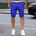 thumbnail image 2 of OSOLU Mens Summer Fashion Casual Slim Solid Color Zipper Buckle Shorts Pants Suit Shorts Trousers Everyday Comfort Versatile Bottoms, 2 of 5