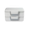 PEONAVET Lunch Lunch Plastic And Stainless Steel Double Lunch Box Microwave Lunch Box High Color Value And Large Capacity Office Worker Sealed Lunch Box