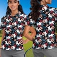 thumbnail image 4 of Binienty Tropical Horse Floral Funny Couple Golf Shirts Versatile Casual His and Hers Golf Shirts with Zip Up Collar Classic Fit Short Sleeve Athletic Tops for Golf Running Sports, 4 of 7