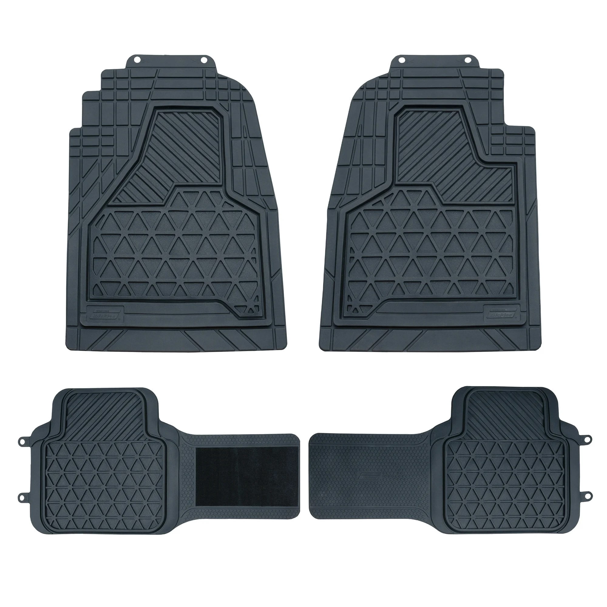 Genuine Dickies 3 Piece Rubber Floor Mat Set Adjustable Rear Mats Black, 88100WDI