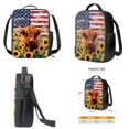 thumbnail image 4 of ZUXONGSY Highland Cattle American Flag Sunflower Print Backpack Set for Girls Boys 3 In 1 School Bookbag Set Travel Rucksack + Insulated Lunch Bag + Pencil Case, Lightweight Bookbag Satchel, 4 of 6