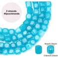 thumbnail image 2 of 86-98Pcs Natural Quartz Beads Deep Sky Blue Faceted Square Gemstone Beads Natural Gemstone BeadStrands, 2 of 9