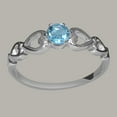 thumbnail image 2 of LBG British Made 9ct White Gold Natural Blue Topaz Womens Solitaire Ring - 33 size options - Size 11.75, 2 of 6