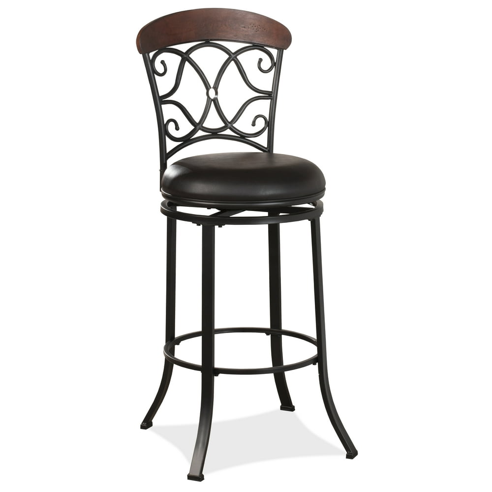 Hillsdale Furniture Trevelian Metal Swivel Bar Height Stool, Dark