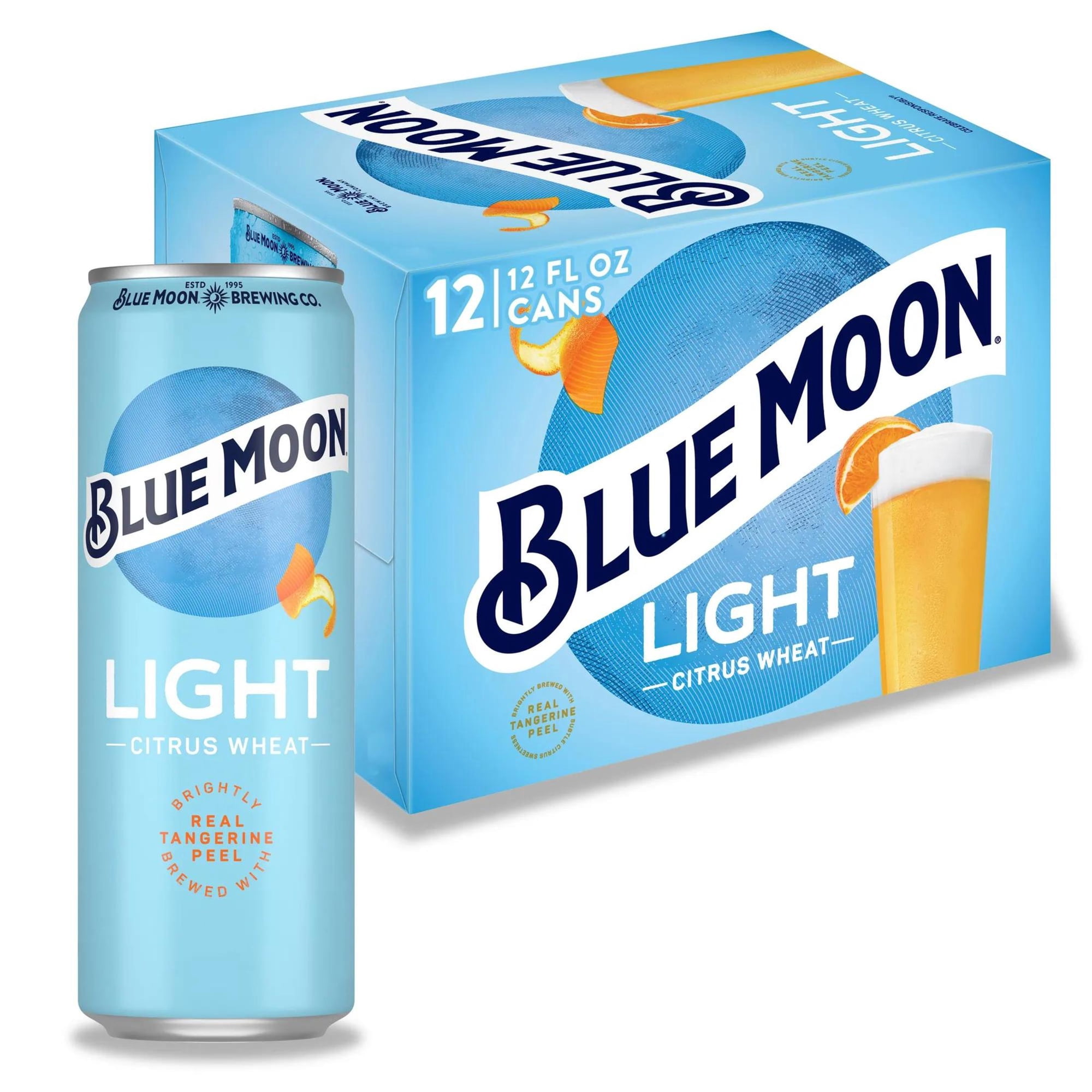 Blue Moon Light Craft Beer, 12 Pack, 12 fl oz Aluminum Cans, 4% ABV