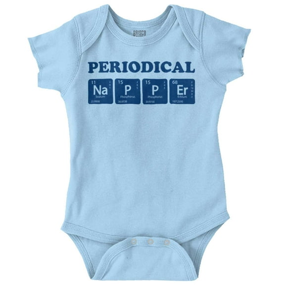 Periodical Napper Science Nerd Romper Boys or Girls Infant Baby Brisco Brands 12M