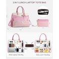 thumbnail image 4 of 2 in 1 Lunch Tote Bag for Women Laptop Work Bag with Lunch Insulated Compartment and Purse Combo, 15.6 Inch Computer Crossbody bag Waterproof PU Leather Shoulder Bag for Daily, Office, Picnic, 4 of 8