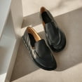 thumbnail image 4 of Mujeres mocasines de cuero genuino Trabajo de piel de vaca Flats sin resbalón zapatos para caminar casuales con tacones bajos zapatos redondos para trabajar, 4 of 6