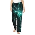 thumbnail image 2 of Picia Green Lightning Flash Womens Soft Woven Cotton Elastic Waistband Sleep Pajama Pant Lounge Sleep Pant With Pockets And Drawstring-Small, 2 of 9