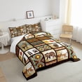 thumbnail image 5 of Aztec Bedding Set Woodland Animals Black Bear Quilt,Southwest Native Exotic Ethnic Indian Tribal Geometry Comforter Set King Country Deer Reindeer Duvet Insert,Retro Rustic Farmhouse Decor, 5 of 5