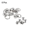 thumbnail image 3 of Unique Bargains 8x8mm Pull Ring Rivets Studs Brass Electroplating Silver Tone 6 Pack, 3 of 5