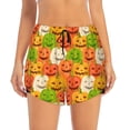thumbnail image 2 of KLL Cartoon Pumpkins Pattern Shorts Women,Athletic Shorts High Waisted Running Shorts Pocket Sporty Short Gym Elastic Workout Shorts-Medium, 2 of 7