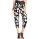 thumbnail image 1 of Pantalones casuales recortados estampados Material Girl para mujer negro pequeño, 1 of 1