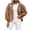 Khaki, variant on 3/4 Length Sleeve Women Tops Hooded Shirts Womens Hooded Zip Front Breathable Solid Jacket Tops Women Blouses