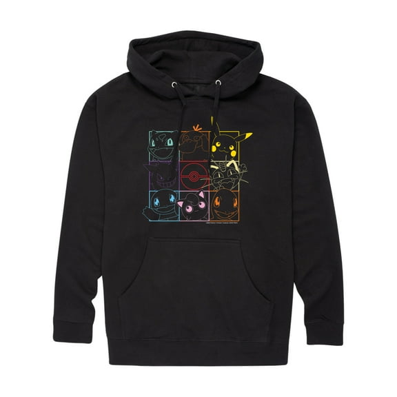 Pokémon - Pikachu And Friends Pokeball Grid - Men's Pullover Fleece Hoodie